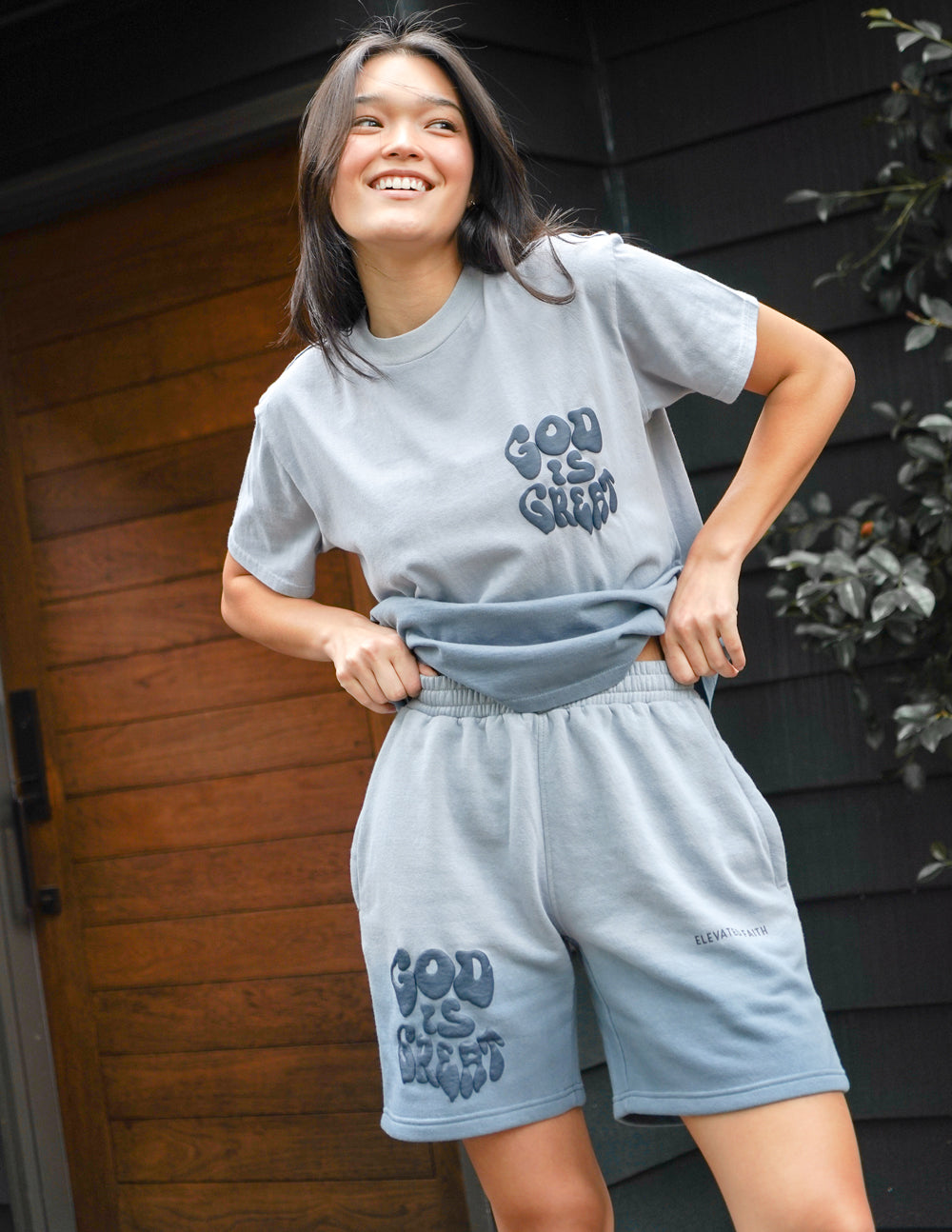 God is Great Relaxed Unisex Short Blue Mirage Ombre