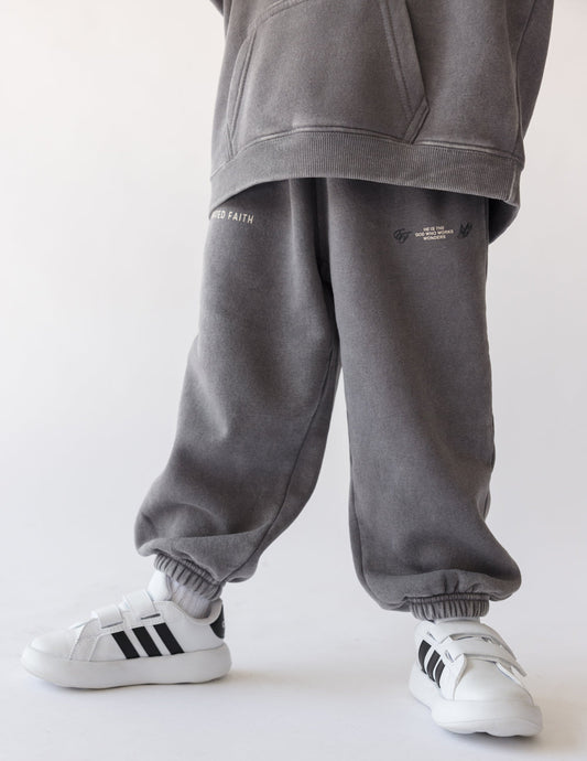 Kids Oversized Sweatpant Grey Mist God of Miracles