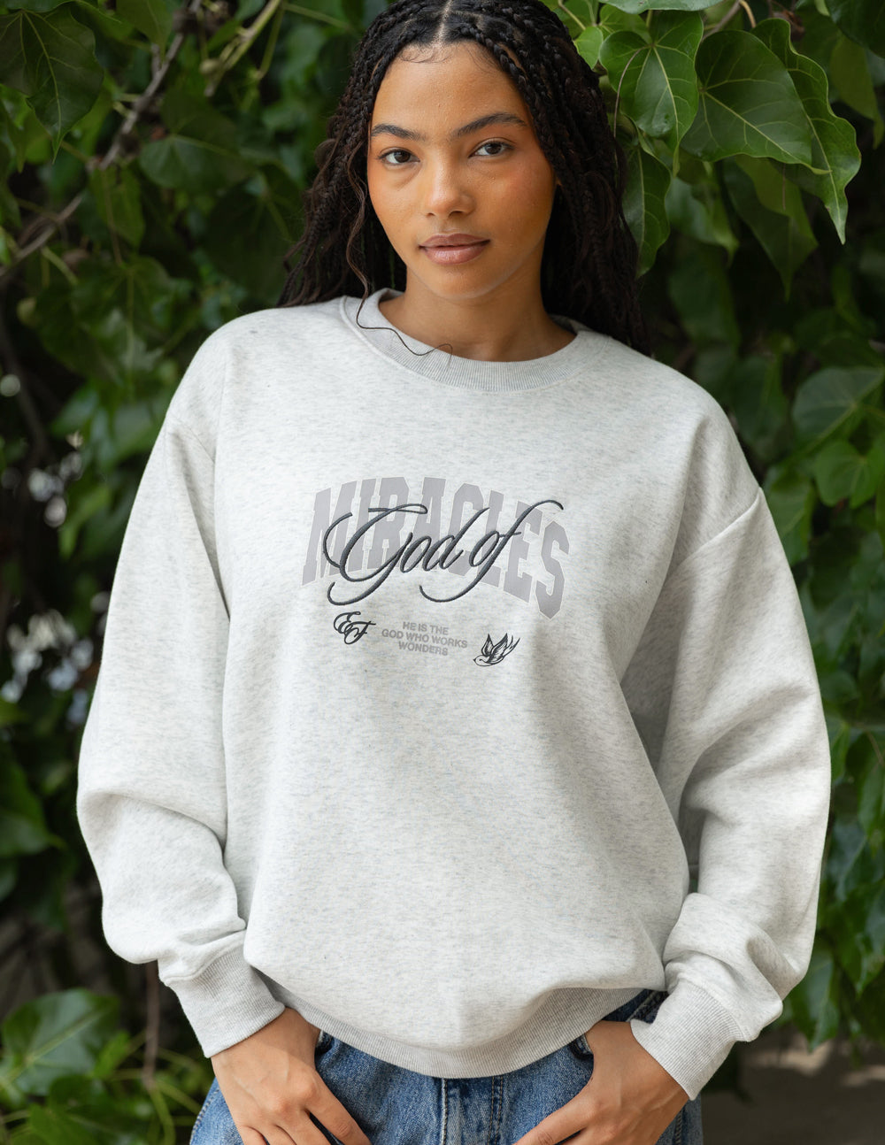 God of Miracles Heather Grey Unisex Crewneck