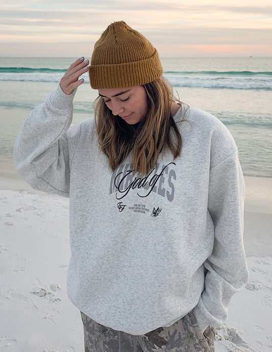 God of Miracles Heather Grey Unisex Crewneck