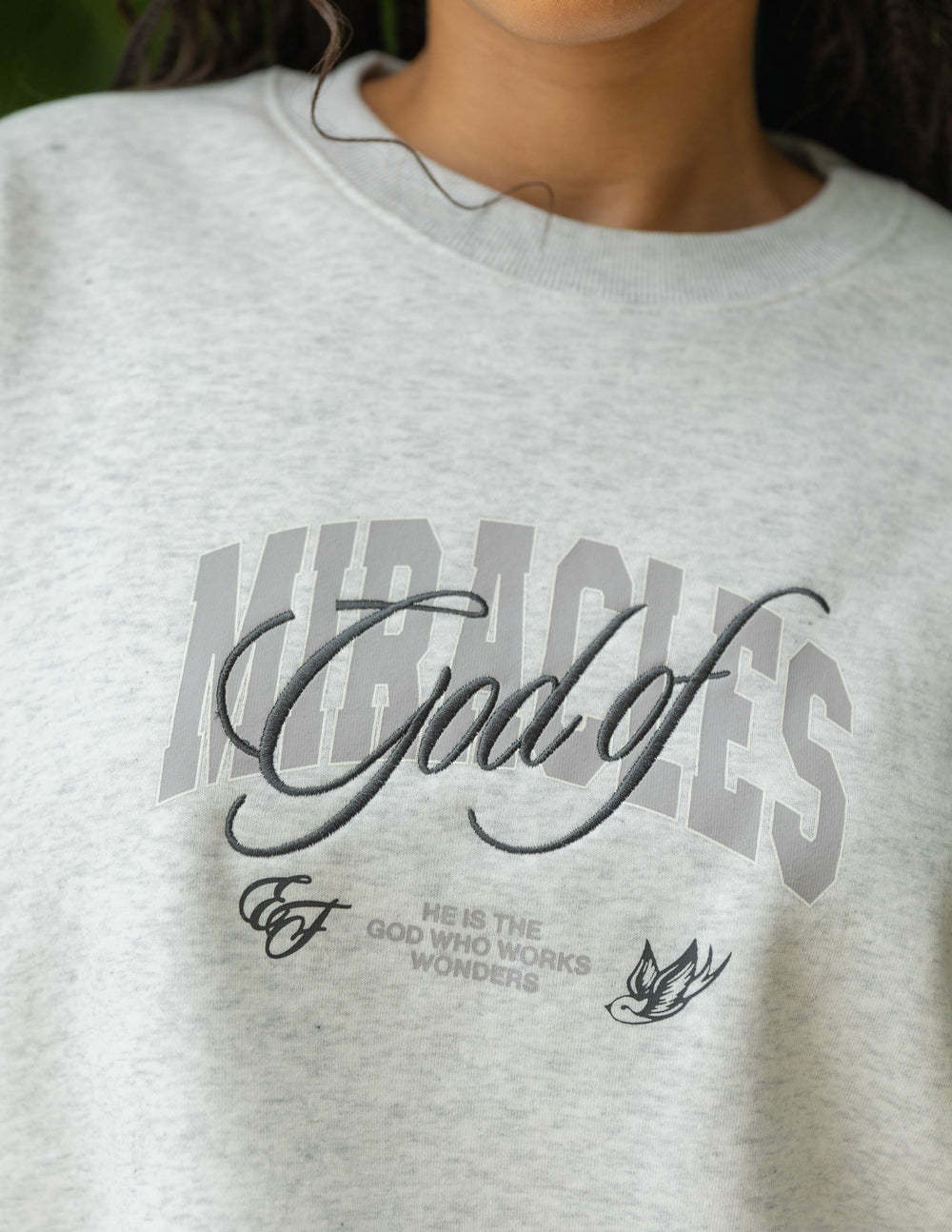 God of Miracles Heather Grey Unisex Crewneck