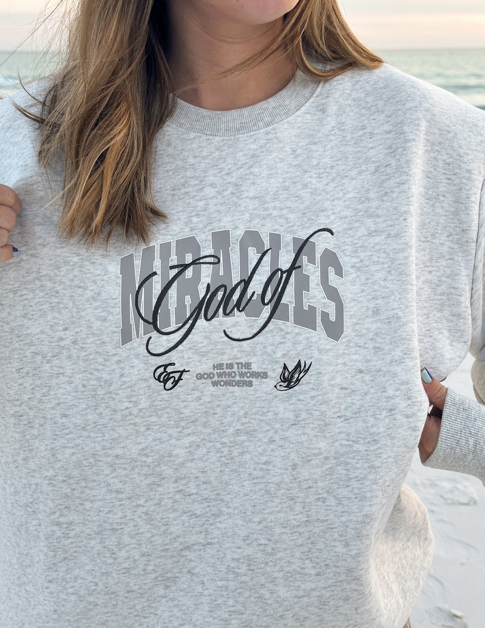 God of Miracles Heather Grey Unisex Crewneck