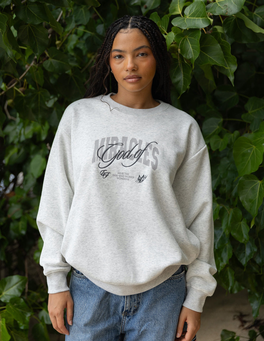 God of Miracles Heather Grey Unisex Crewneck