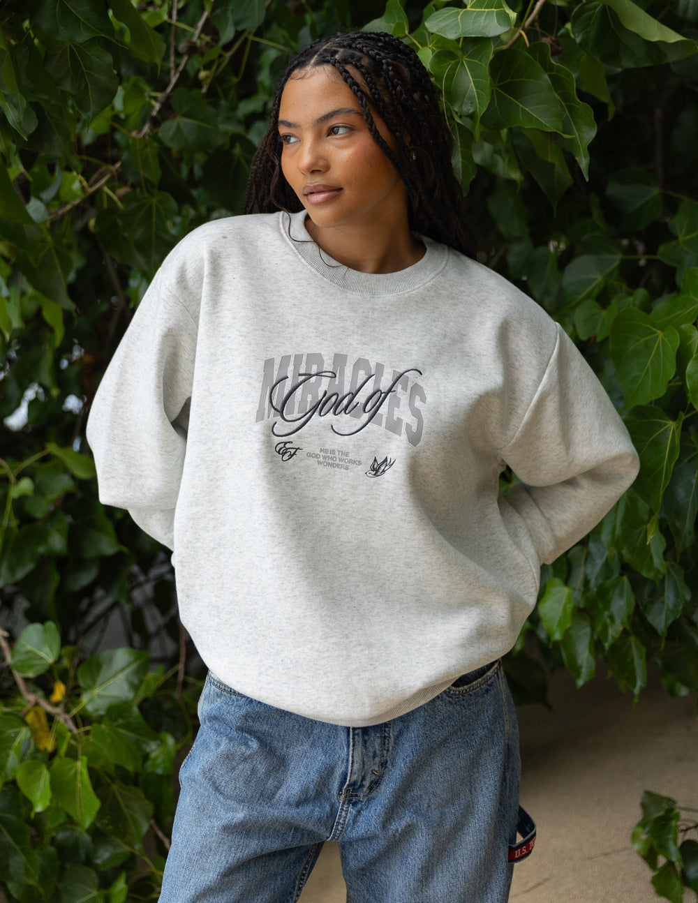 God of Miracles Heather Grey Unisex Crewneck