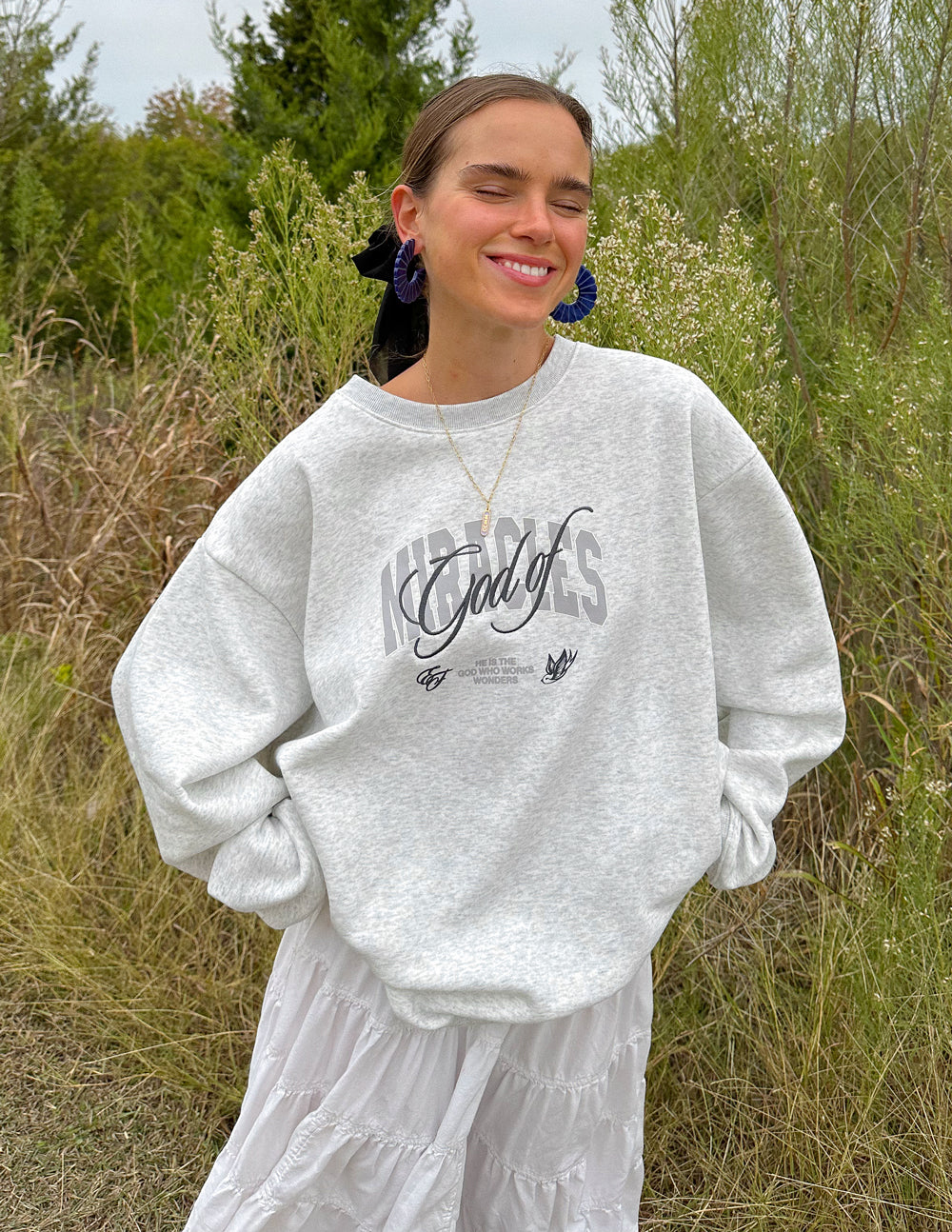 God of Miracles Heather Grey Unisex Crewneck