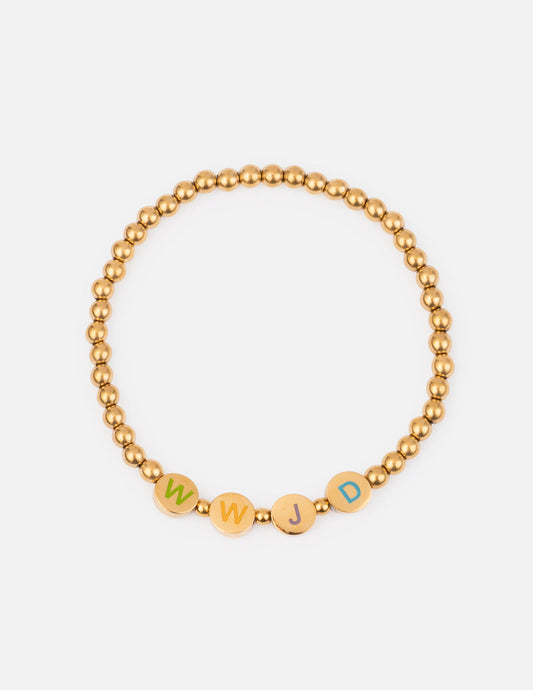 WWJD Gold Letter Bracelet Classic Faith Jewelry