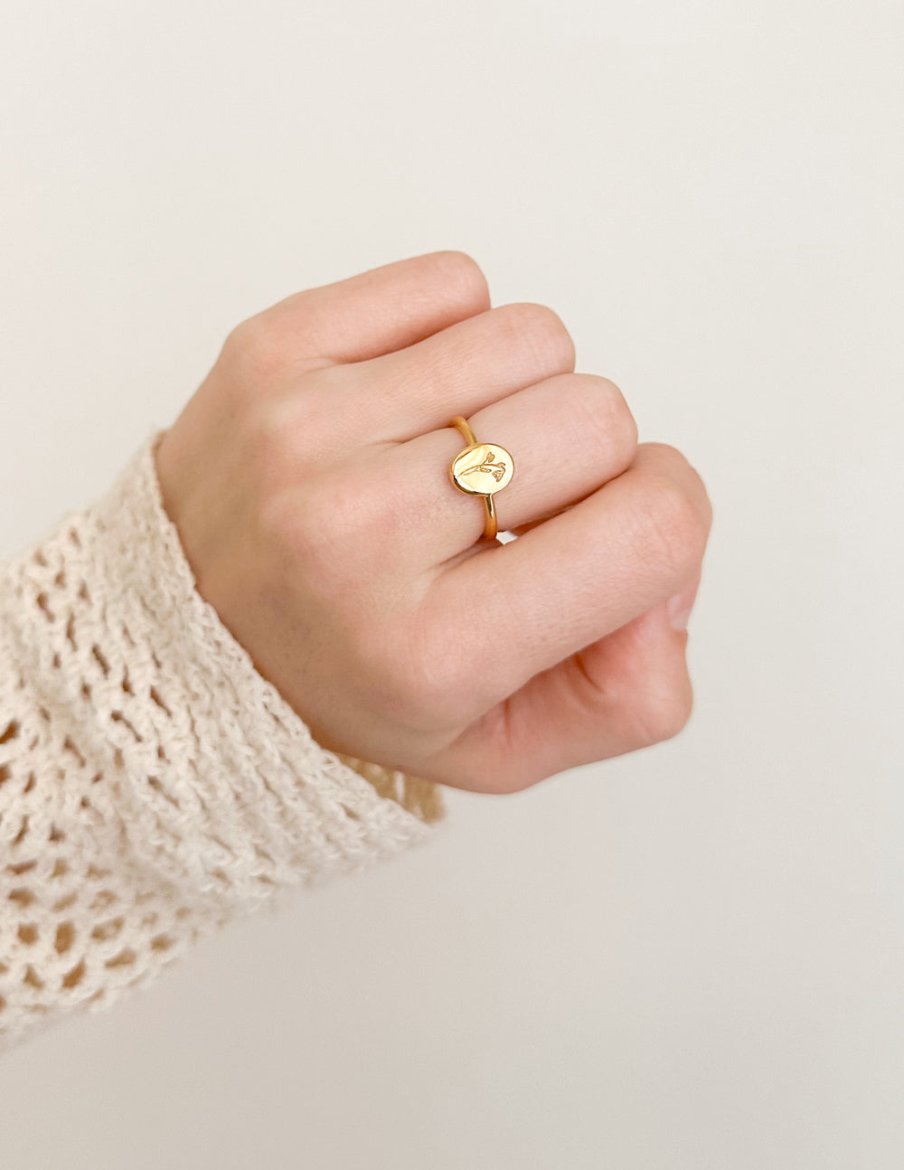 Gold Wildflower Stainless Steel Ring Elevated Faith