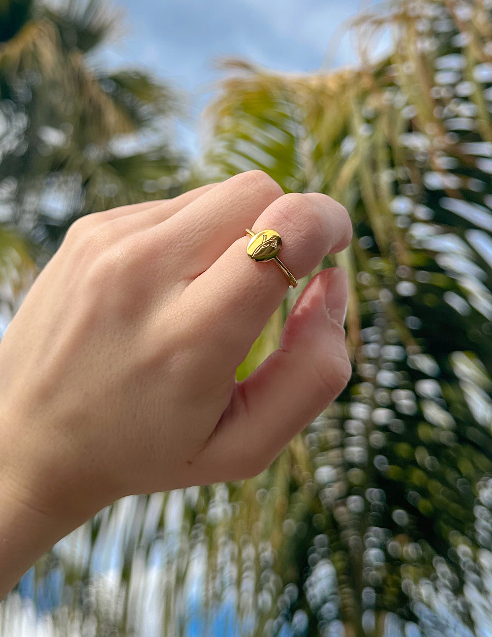Gold Wildflower Stainless Steel Ring Elevated Faith