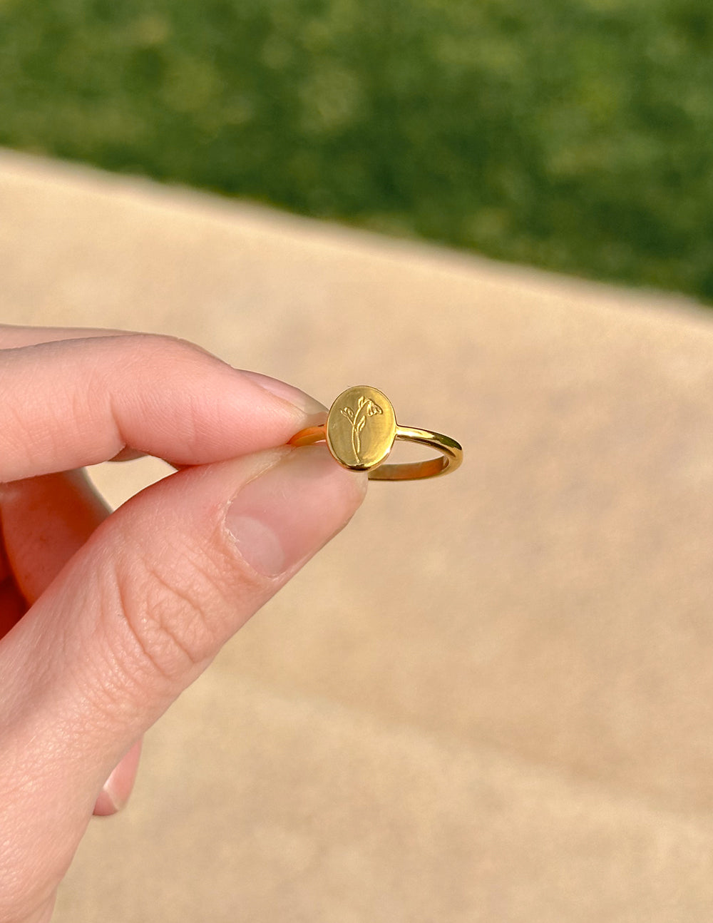 Gold Wildflower Stainless Steel Ring Elevated Faith