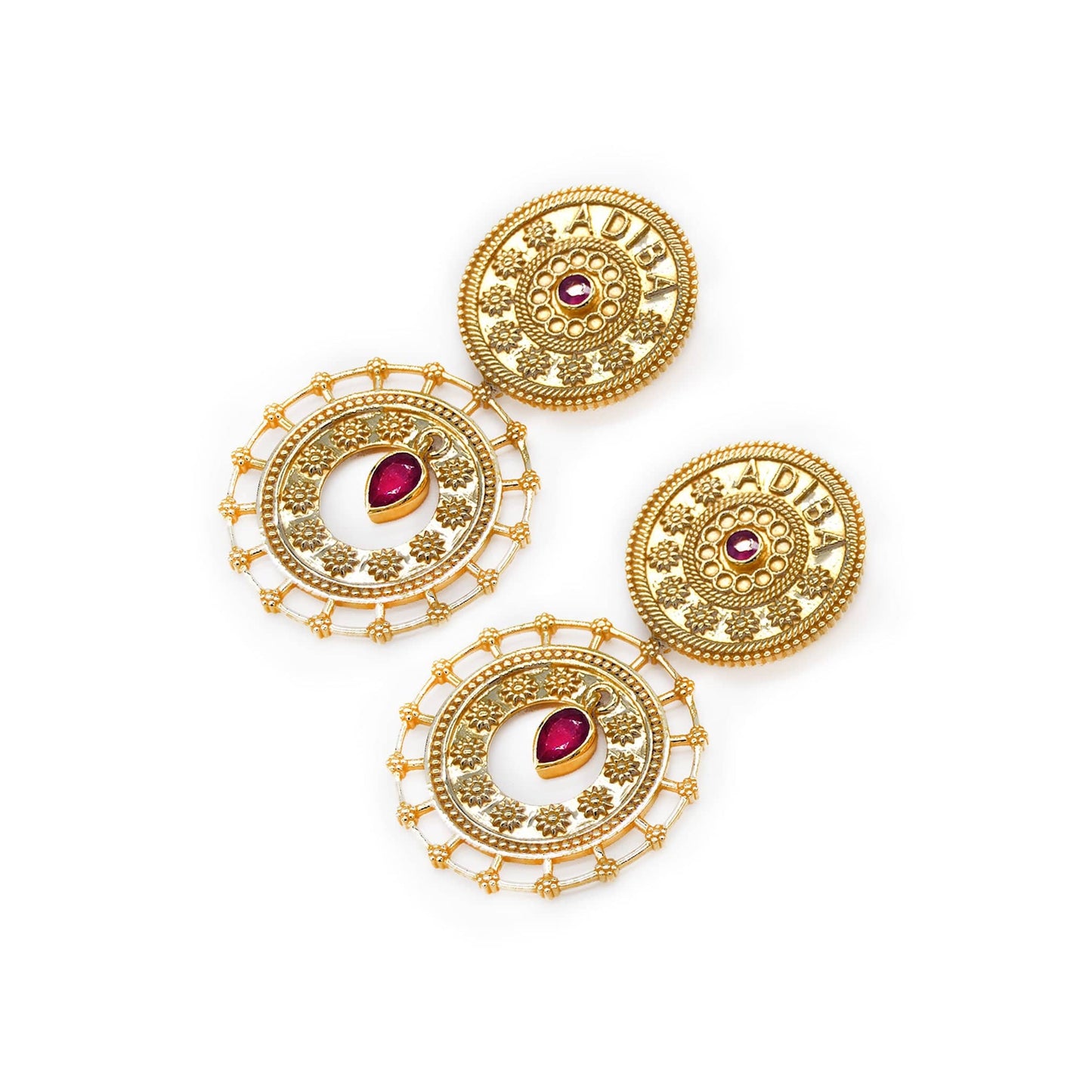 Gold Ruby 18k Gold Vermeil Earrings ADIBA
