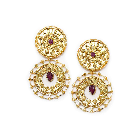 Gold Ruby 18k Gold Vermeil Earrings ADIBA