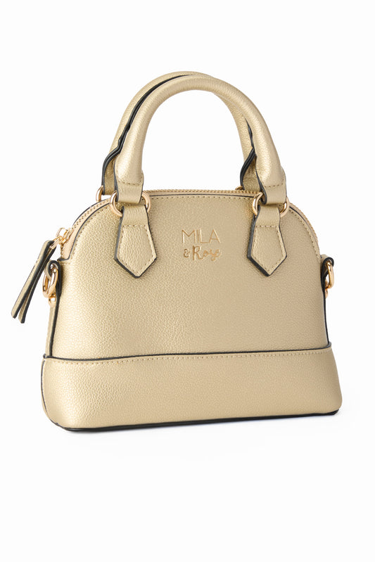 Gold Metallic Crossbody Purse Girl's Vegan PU Leather Mila & Rose