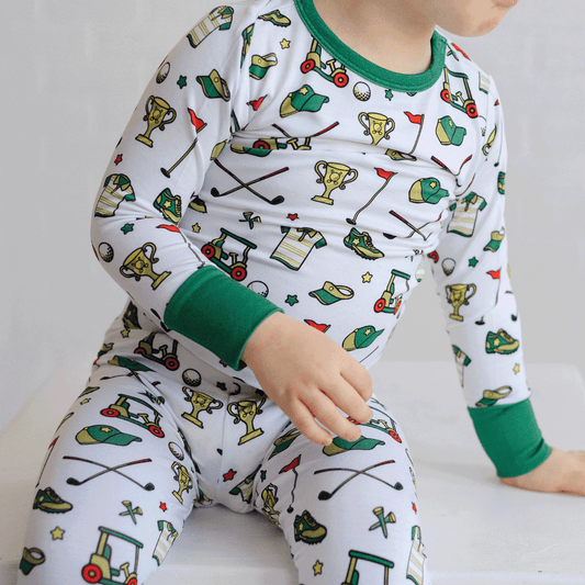 Golf Two-Piece Pajama Set Soft Bamboo Kids Sleepwear