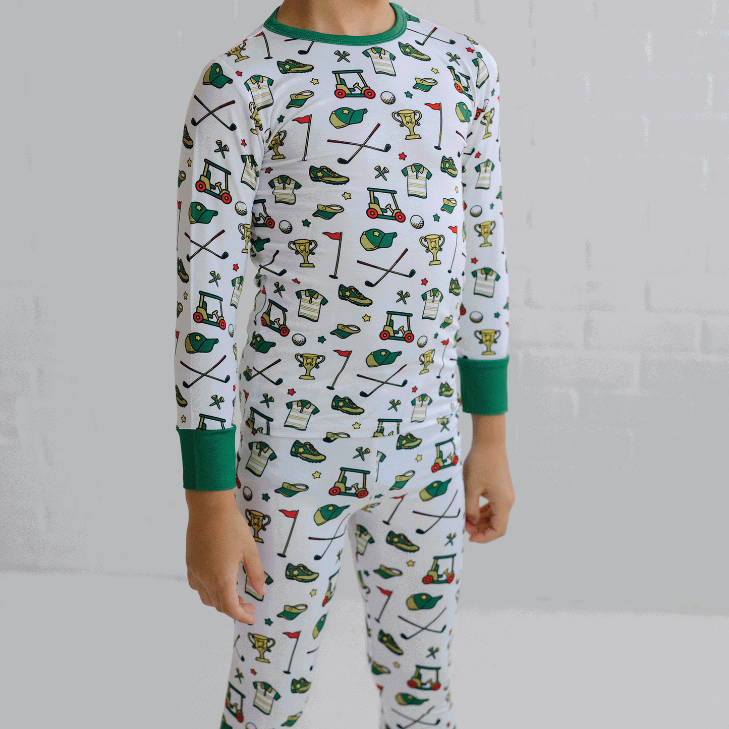 Golf Two-Piece Pajama Set Soft Bamboo Kids Sleepwear