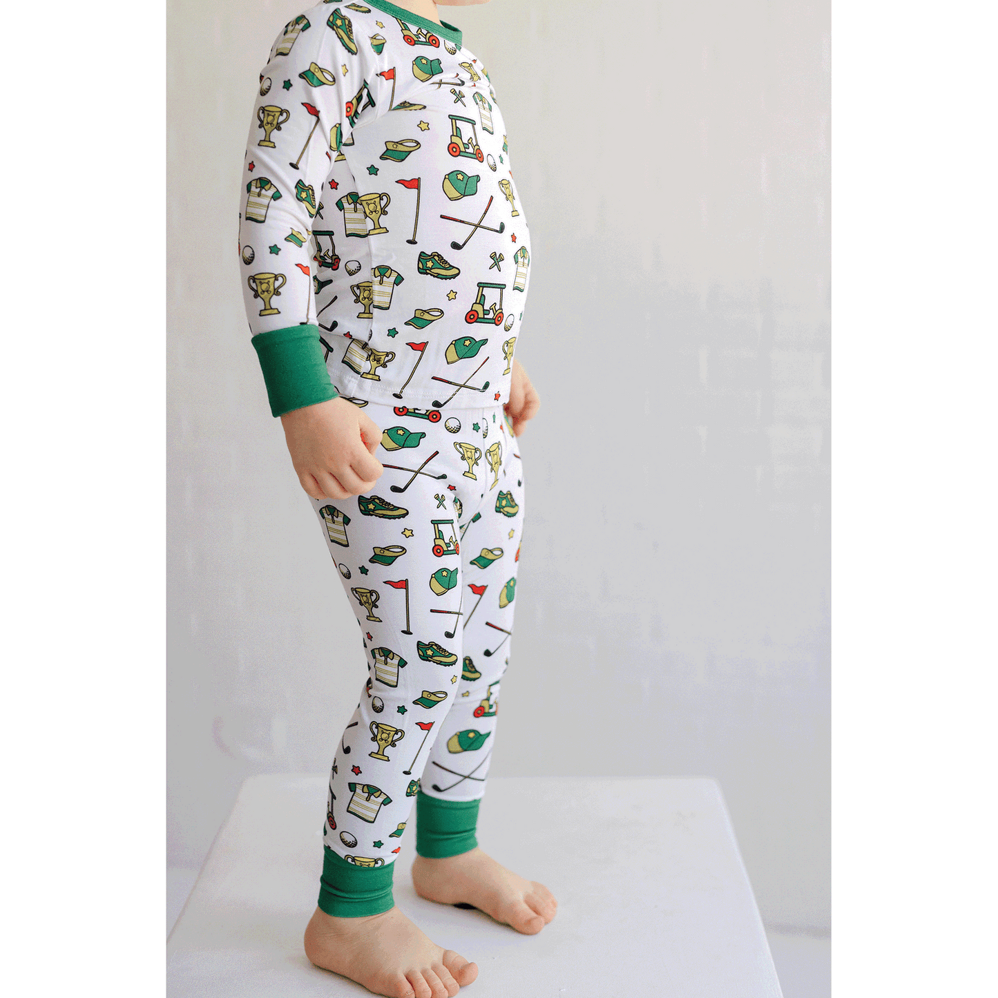 Golf Two-Piece Pajama Set Soft Bamboo Kids Sleepwear