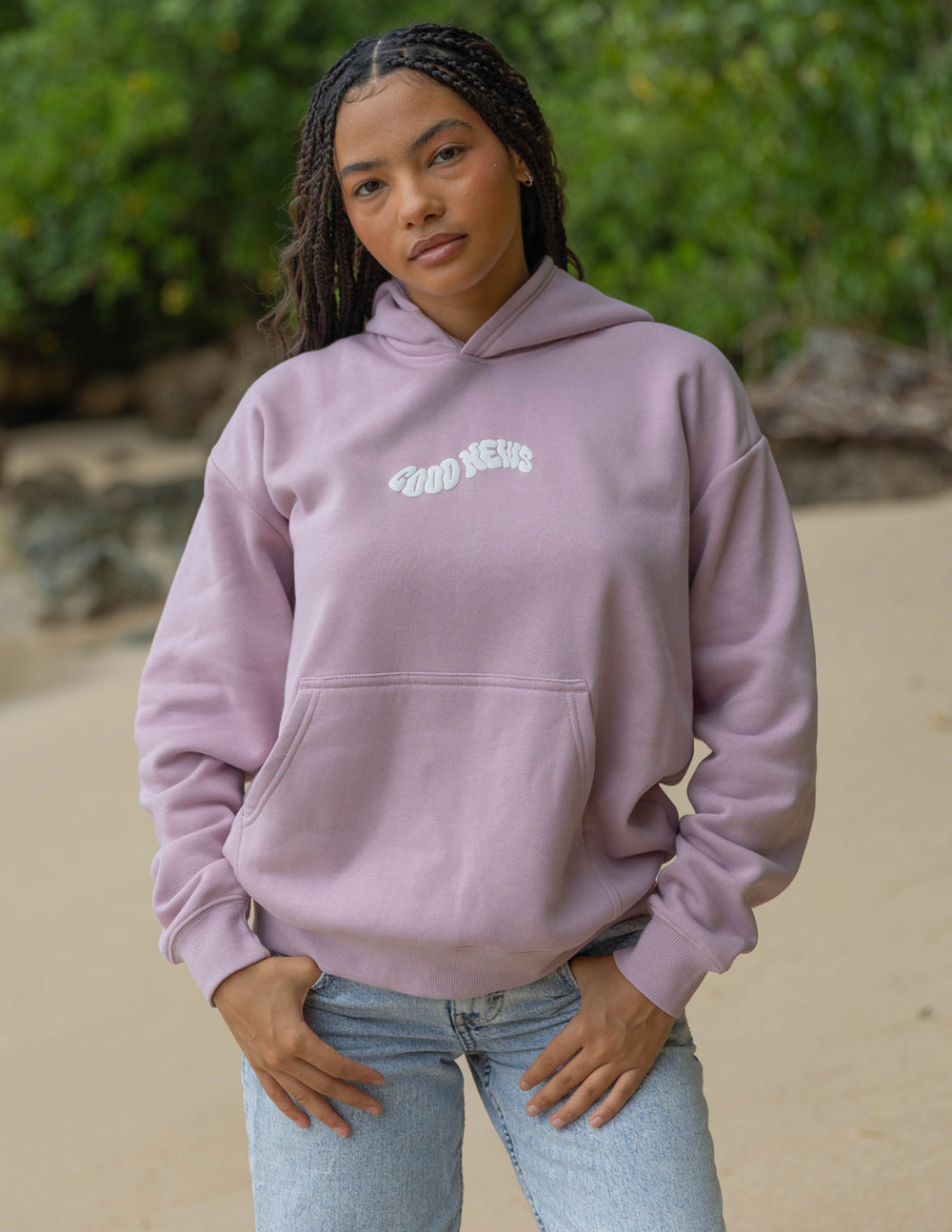 Pink Unisex Hoodie Good News Brand