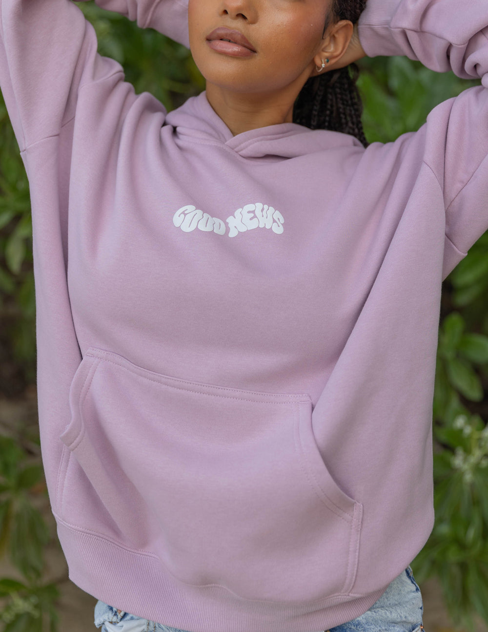 Pink Unisex Hoodie Good News Brand