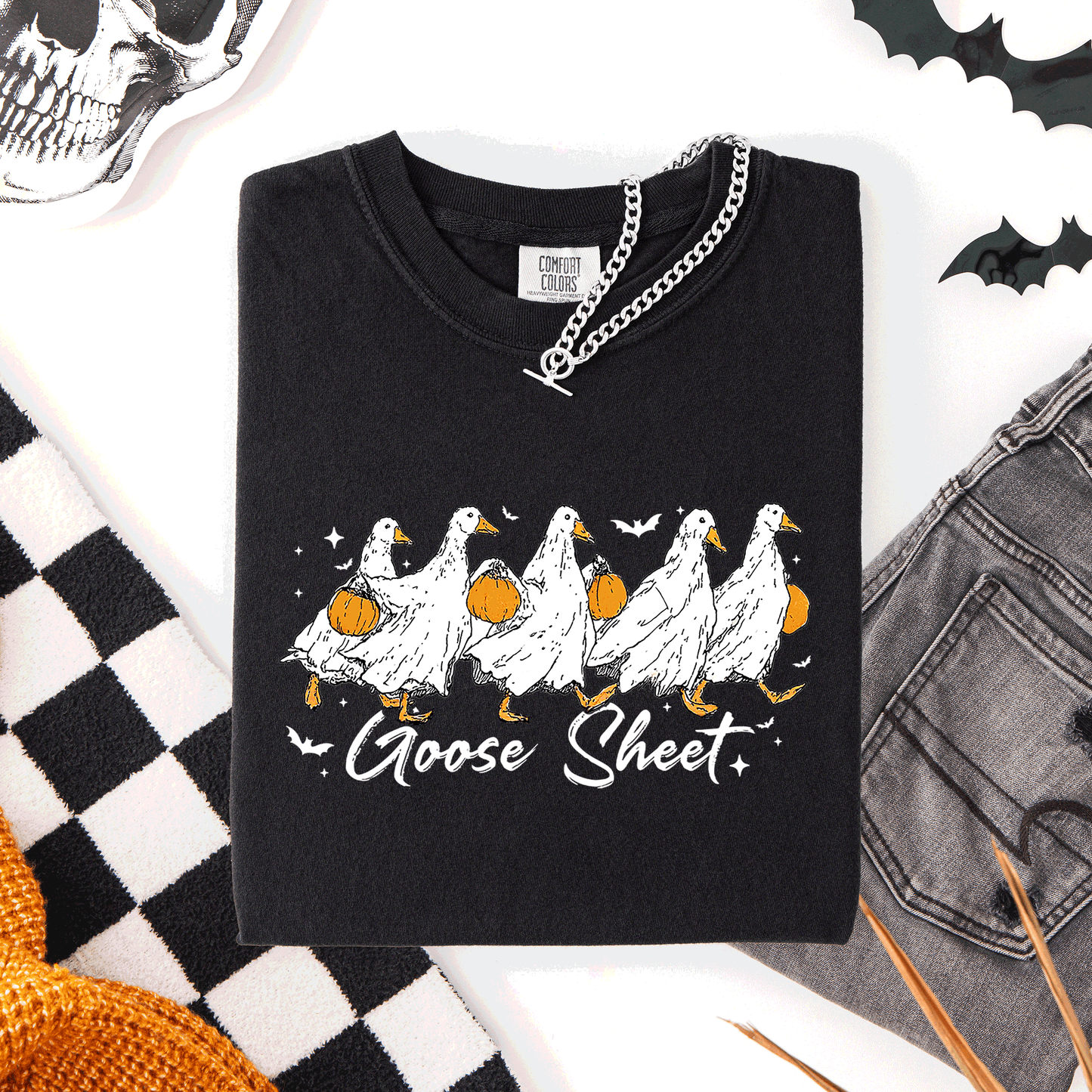 Halloween Cute Goose Sheet Comfort Colors T-Shirt Refinery Number One