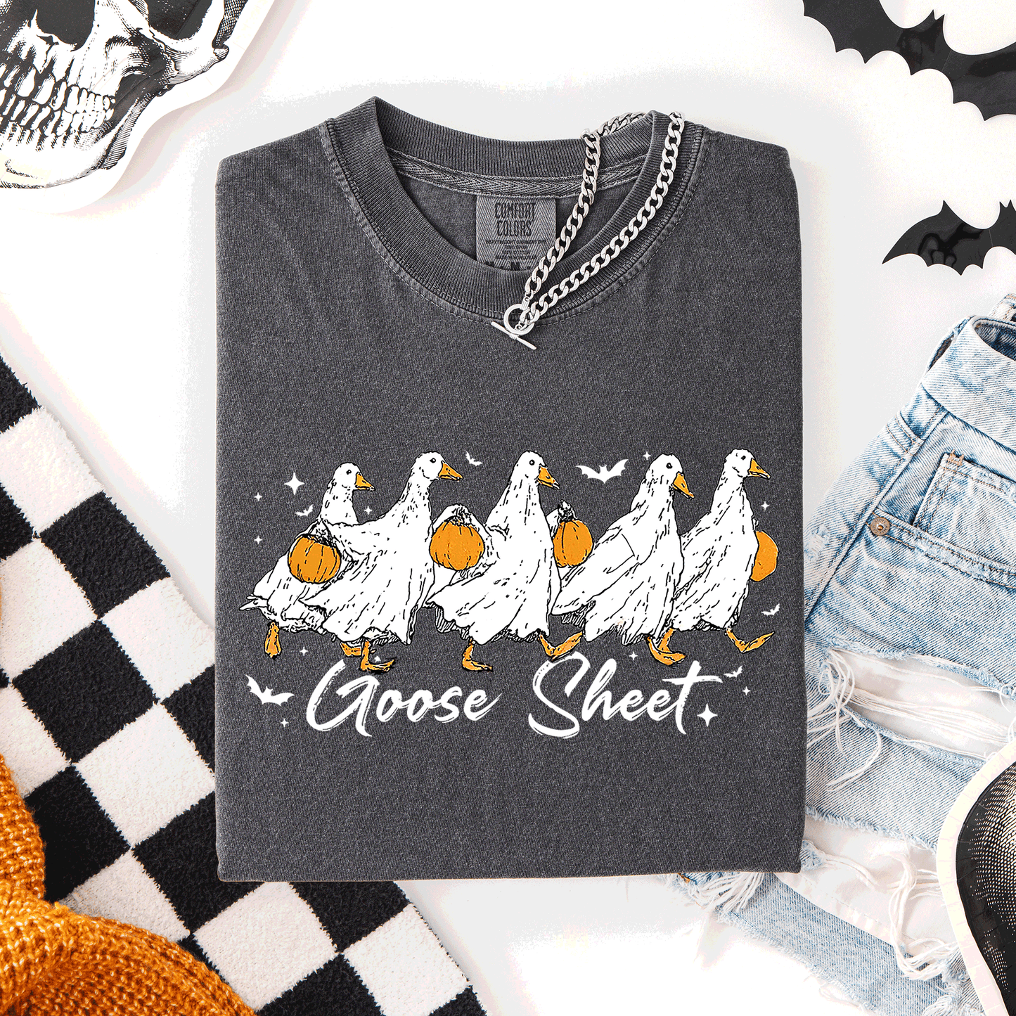 Halloween Cute Goose Sheet Comfort Colors T-Shirt Refinery Number One