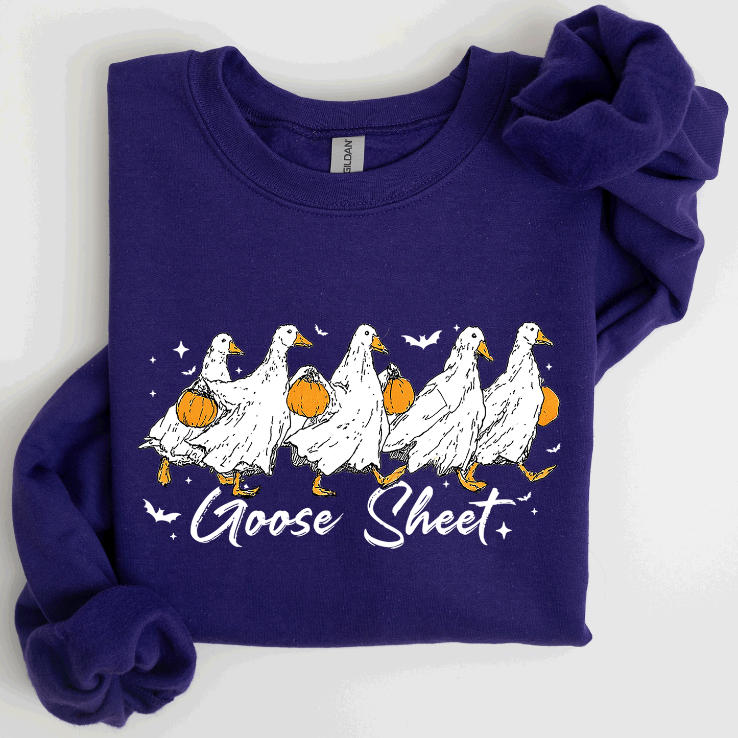 Halloween Cute Goose Sheet Trick or Treat Sweatshirt Refinery Number One