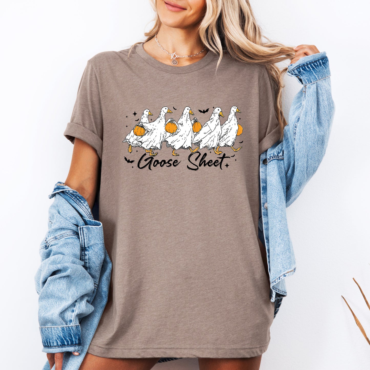 Goose Sheet Cute Halloween Trick or Treat T-shirt Refinery Number One
