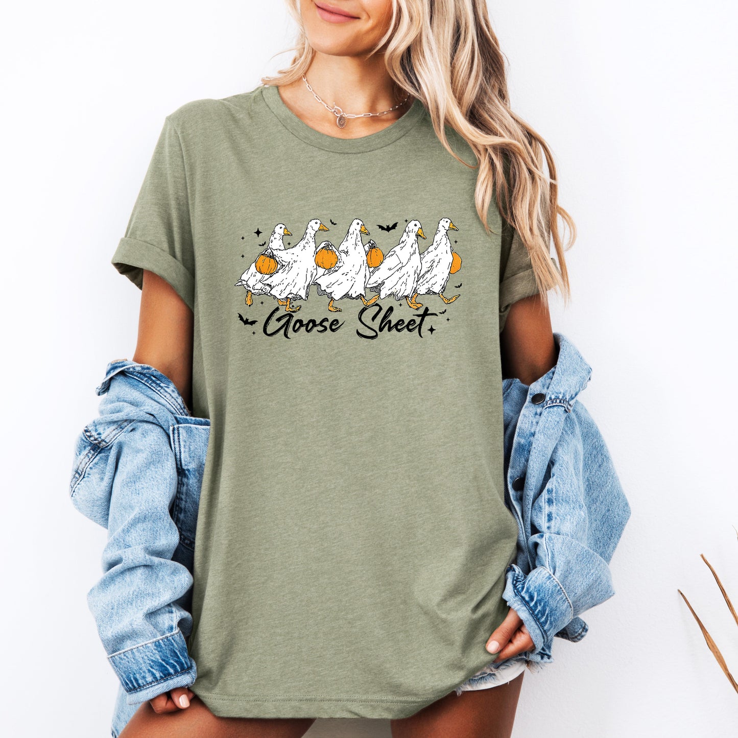 Goose Sheet Cute Halloween Trick or Treat T-shirt Refinery Number One