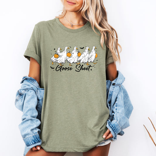 Goose Sheet Cute Halloween Trick or Treat T-shirt Refinery Number One