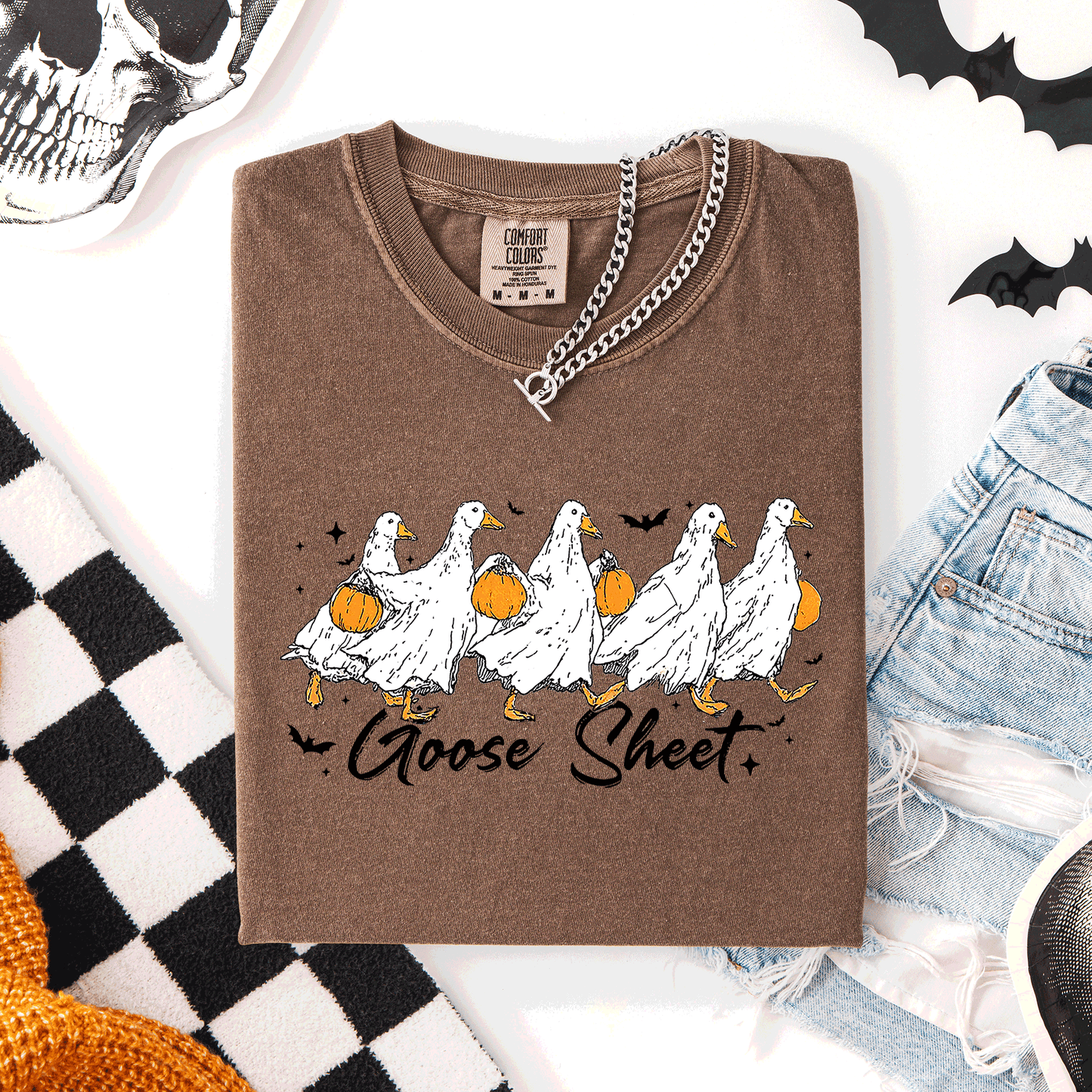 Halloween Cute Goose Sheet Comfort Colors T-Shirt Refinery Number One
