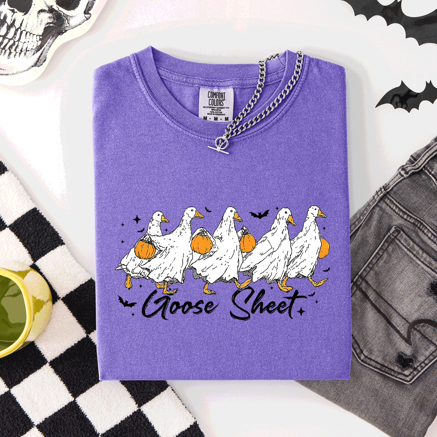 Halloween Cute Goose Sheet Comfort Colors T-Shirt Refinery Number One