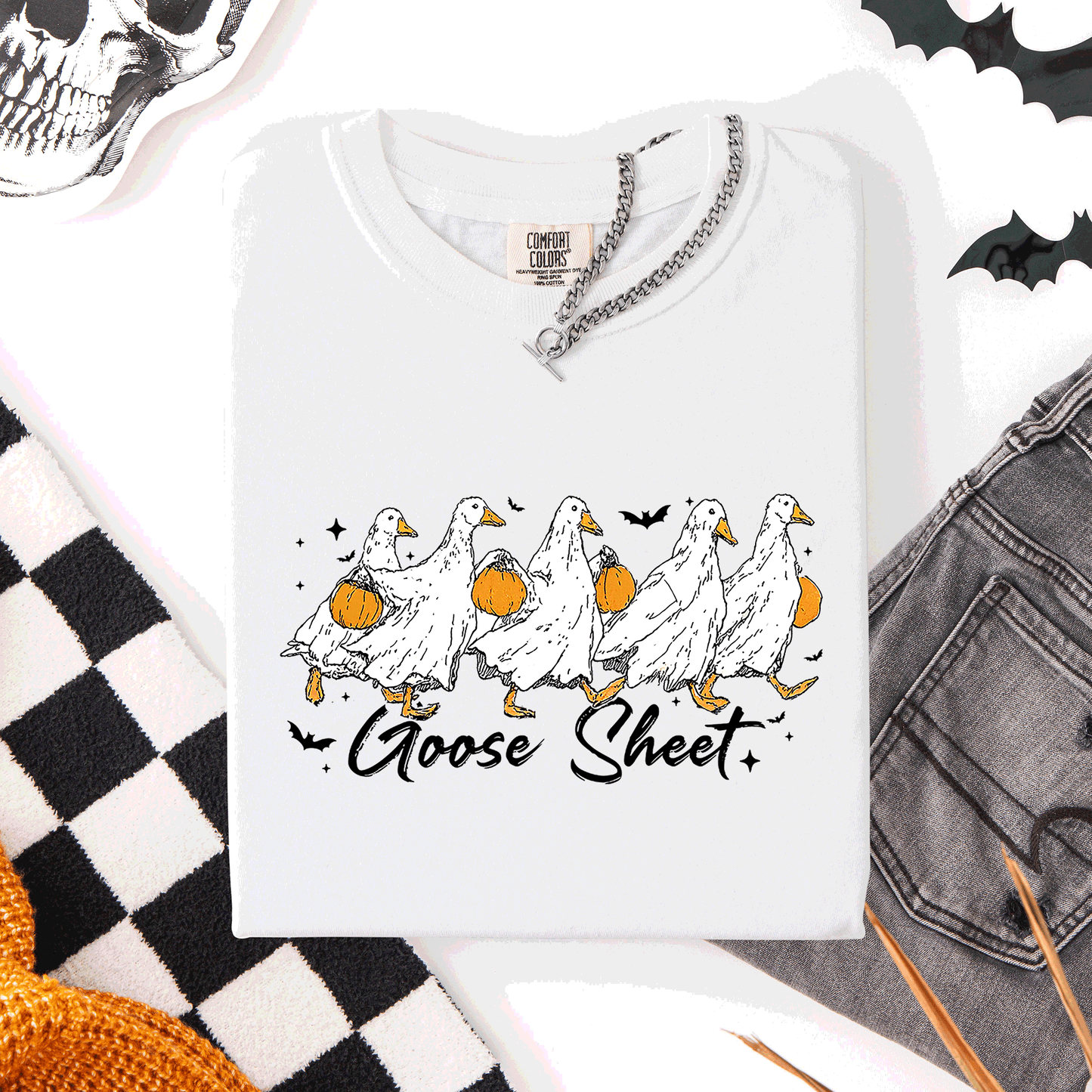 Halloween Cute Goose Sheet Comfort Colors T-Shirt Refinery Number One