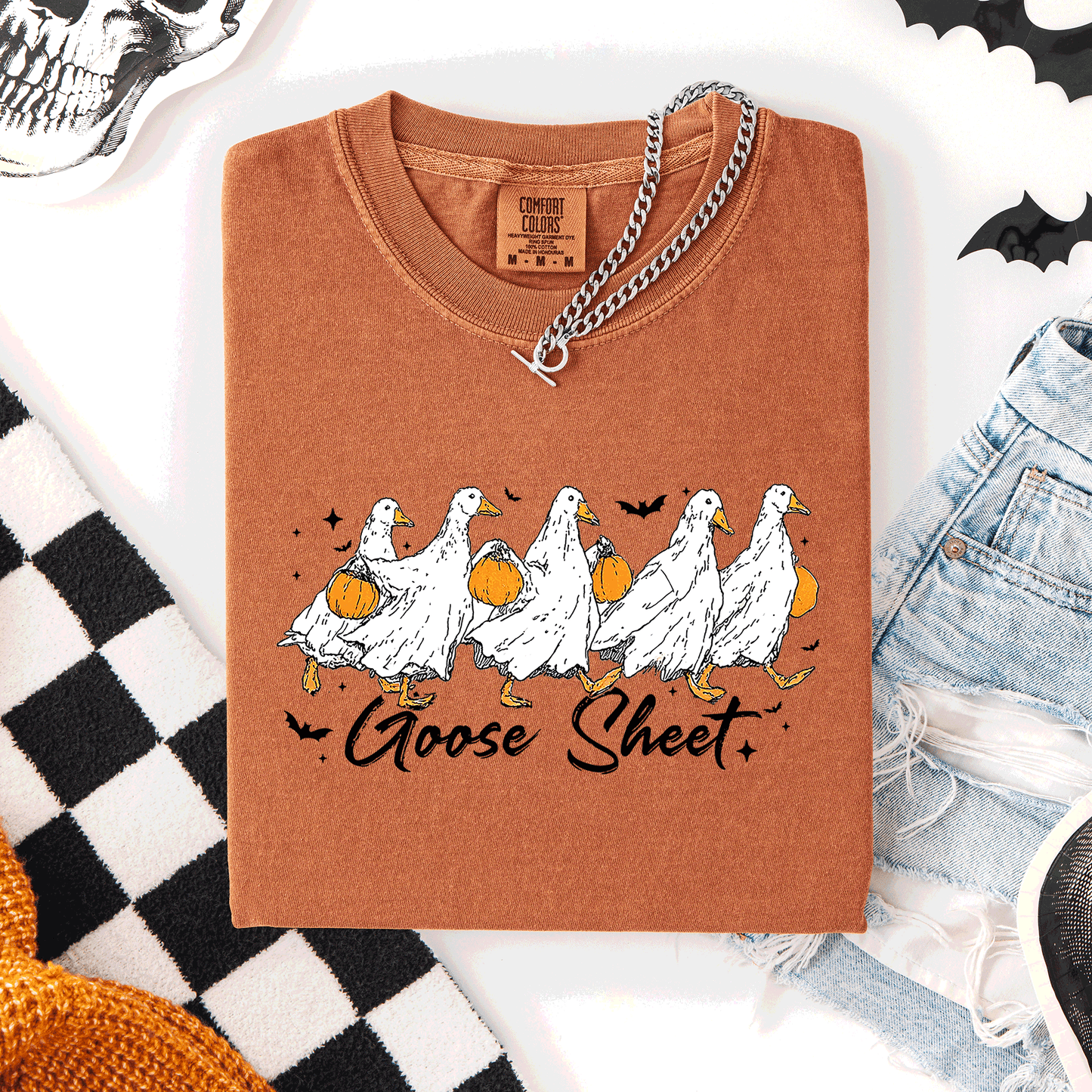 Halloween Cute Goose Sheet Comfort Colors T-Shirt Refinery Number One