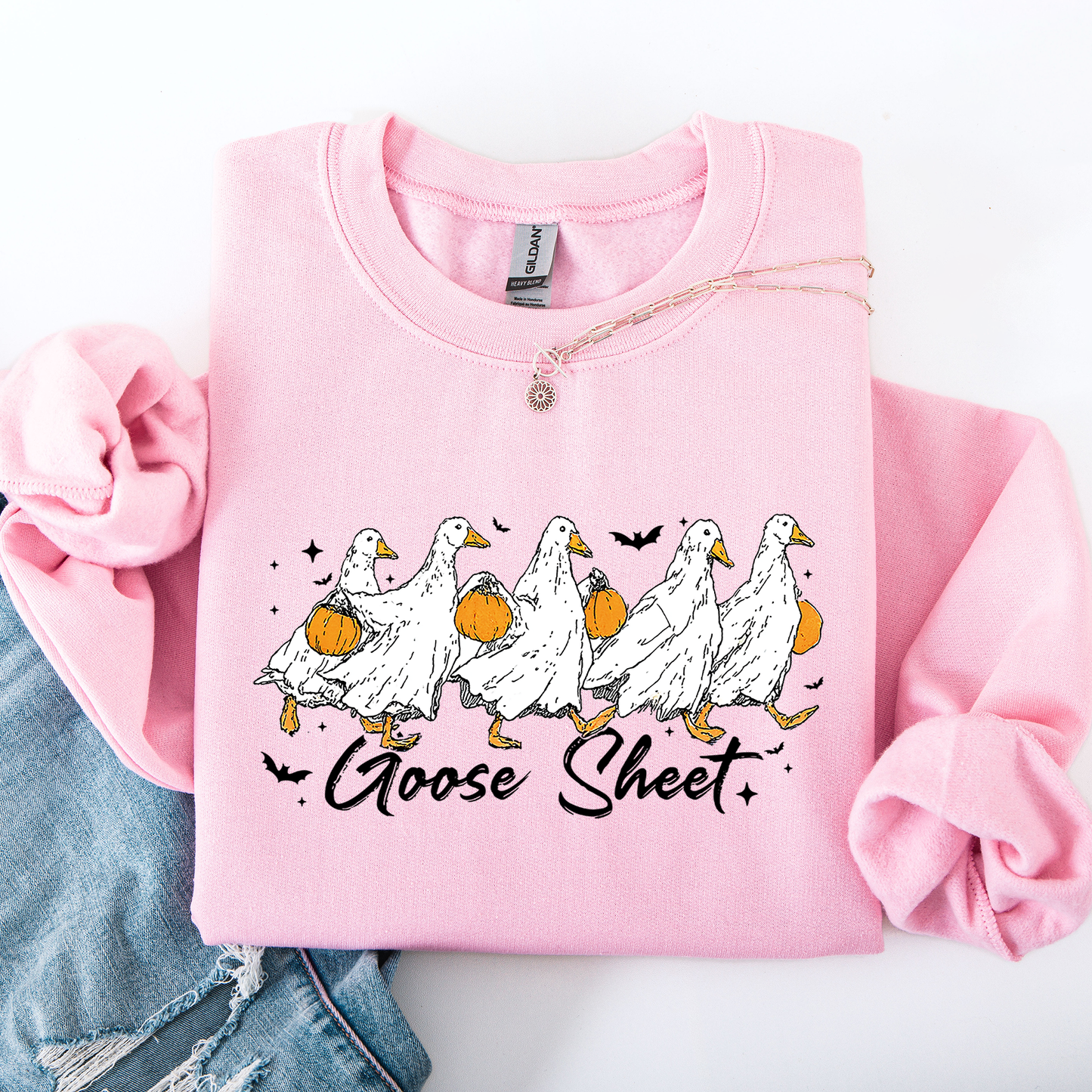 Halloween Cute Goose Sheet Trick or Treat Sweatshirt Refinery Number One