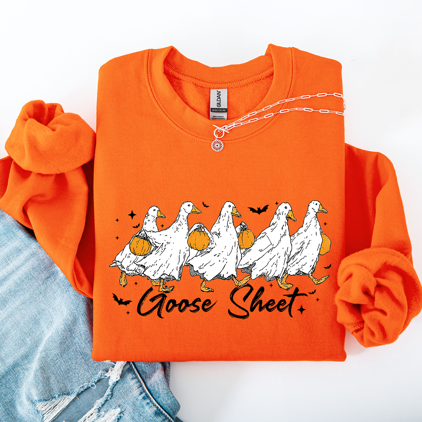 Halloween Cute Goose Sheet Trick or Treat Sweatshirt Refinery Number One