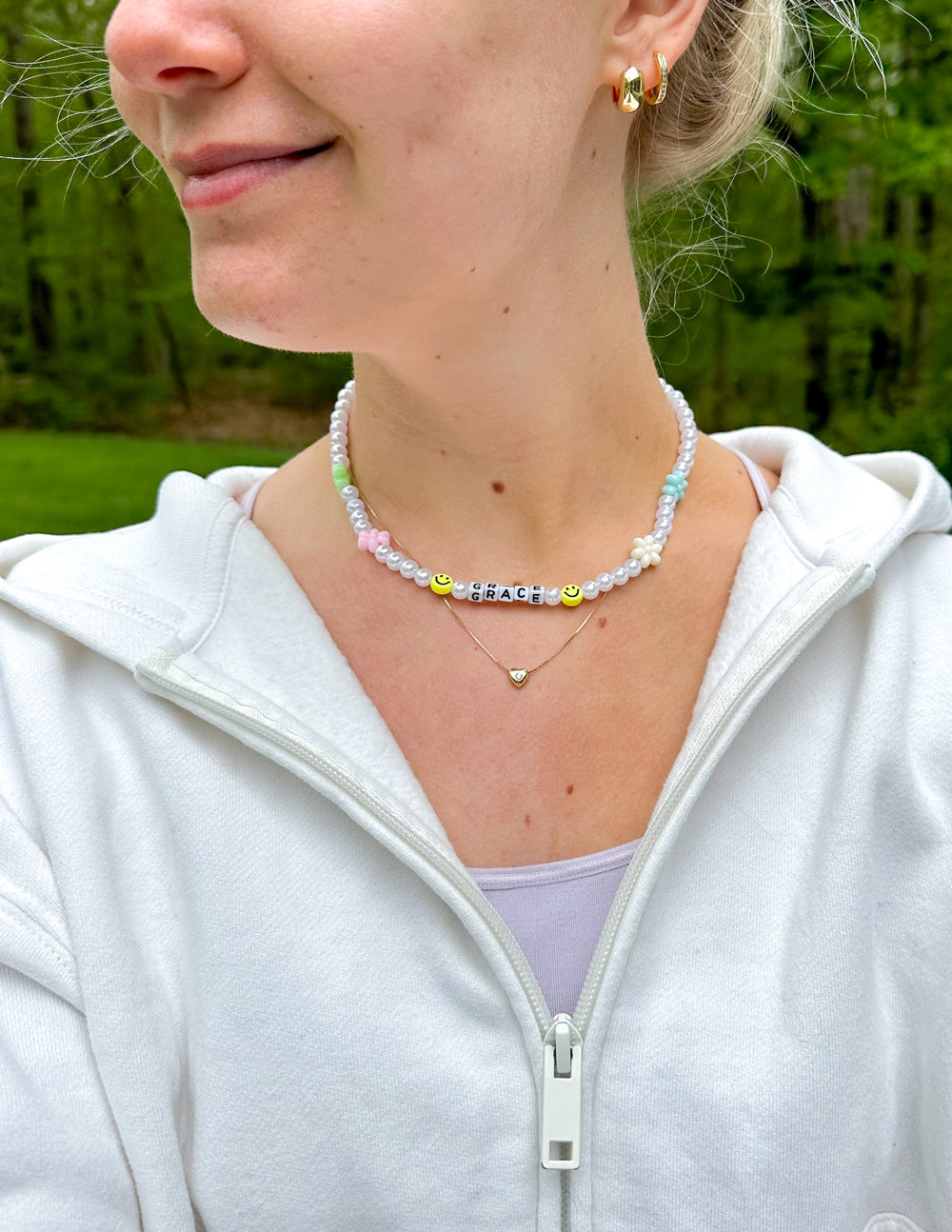 Grace Letter Necklace Personalized Jewelry Elevated Faith