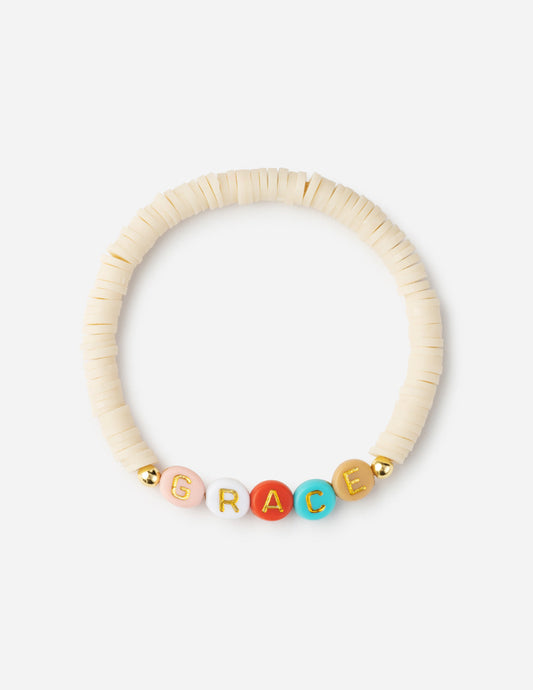 Grace Multicolored Letter Bracelet Jewelry Elevated Faith