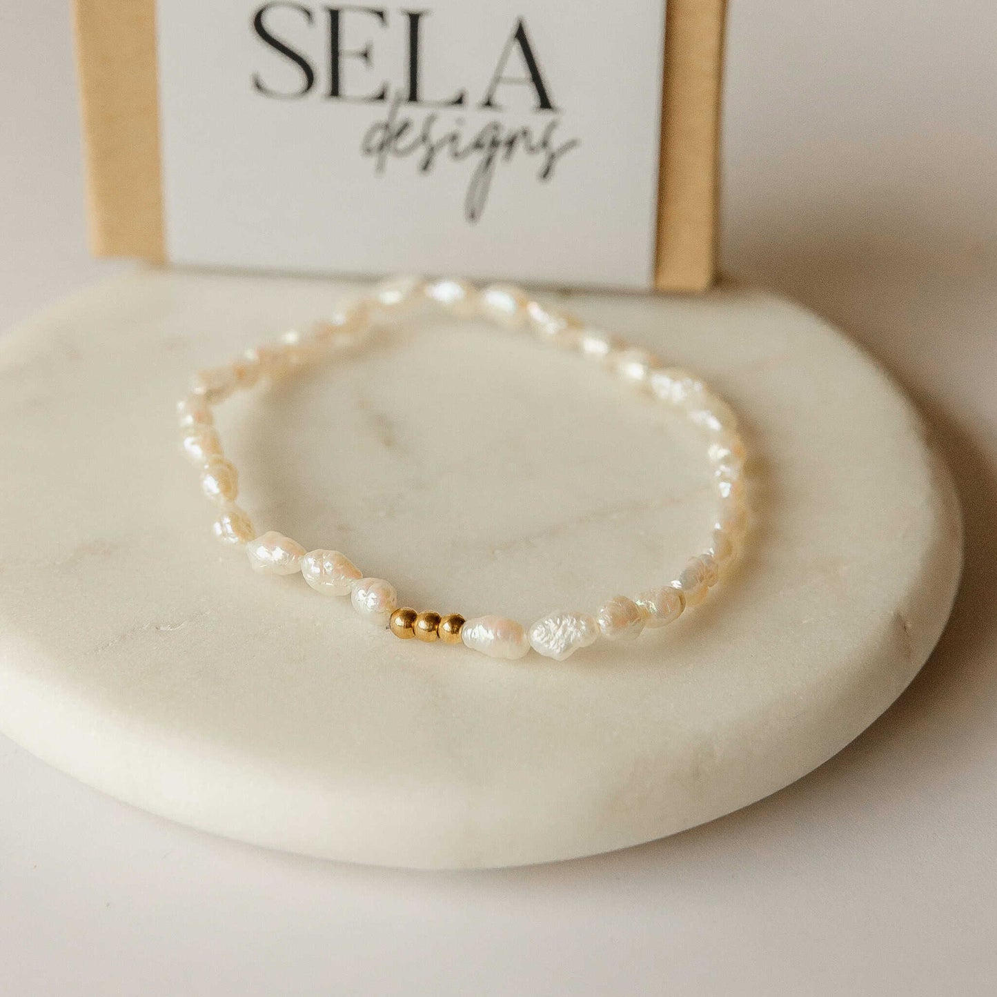 Grace Pearl Vintage Japanese Rice Pearl Bracelet Sela Designs