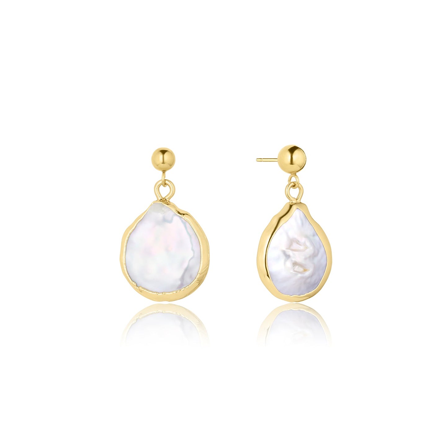 Gracie Freshwater Baroque Pearl Ball Stud Earrings 14k Gold Filled Sterling Silver