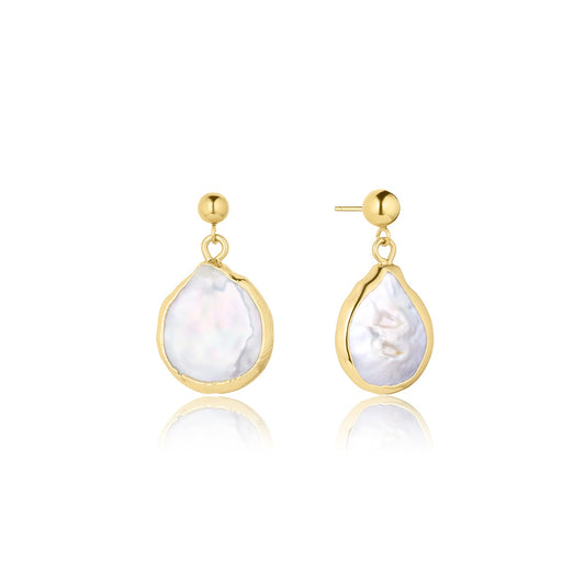 Gracie Freshwater Baroque Pearl Ball Stud Earrings 14k Gold Filled Sterling Silver