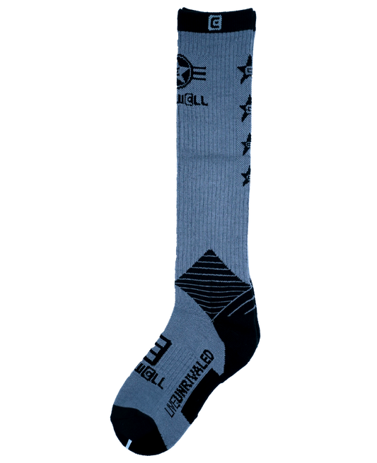 Gray Knee High Socks 100% Knitted Socks