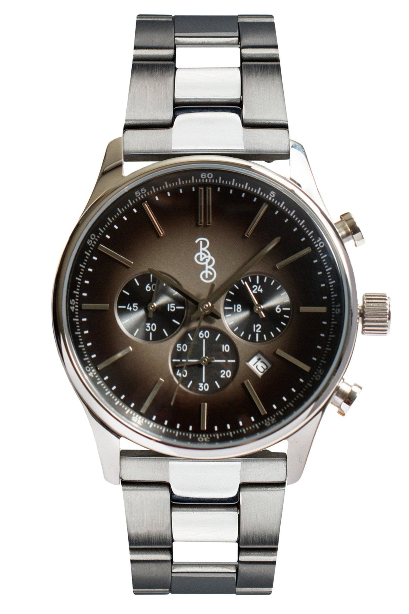 Gray Retro Chronograph Watch with 316L Stainless Steel Case The Beyond Boring Watch Company