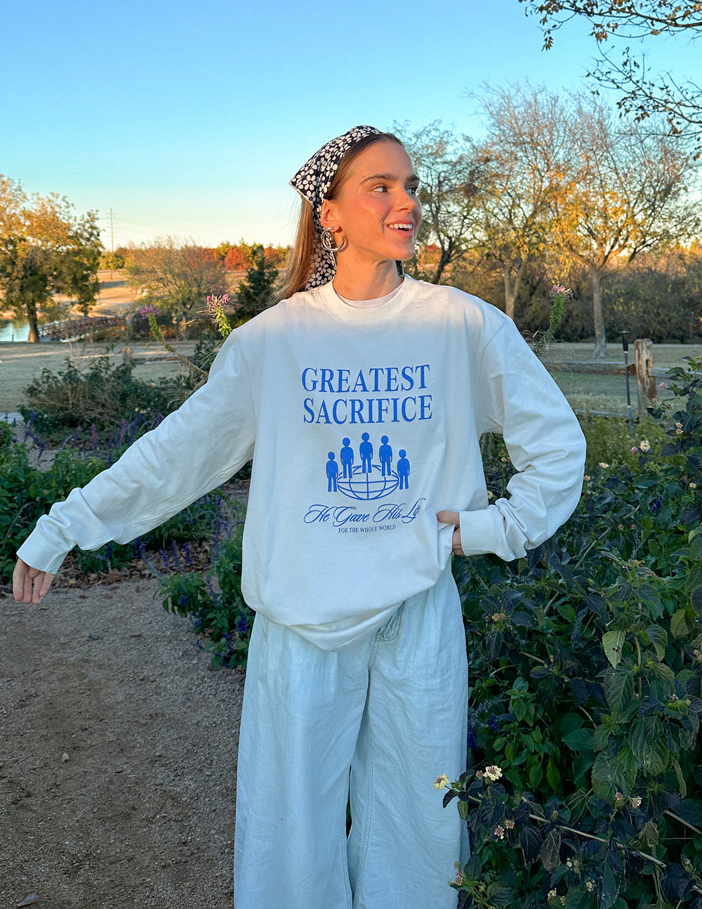 Greatest Sacrifice Nimbus Cloud Oversized Unisex Tee