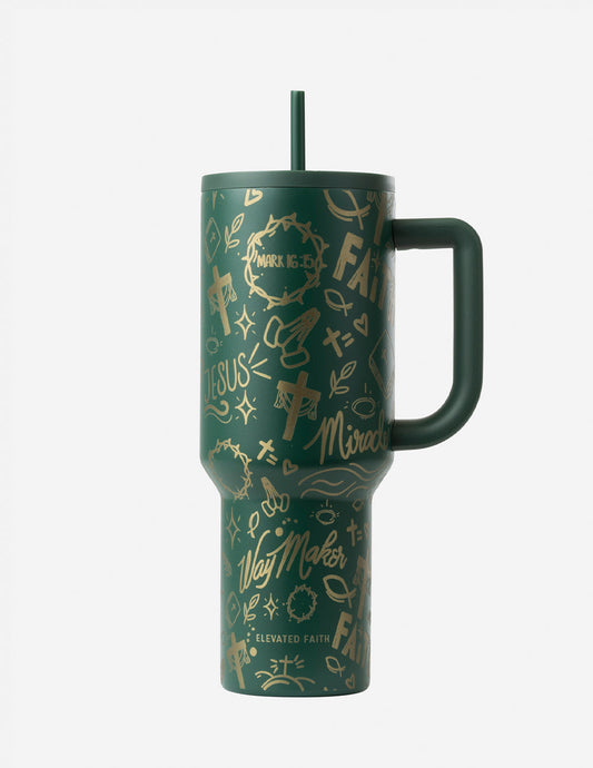 Green Allover Print Key Attribute 40 oz Ascend Tumbler