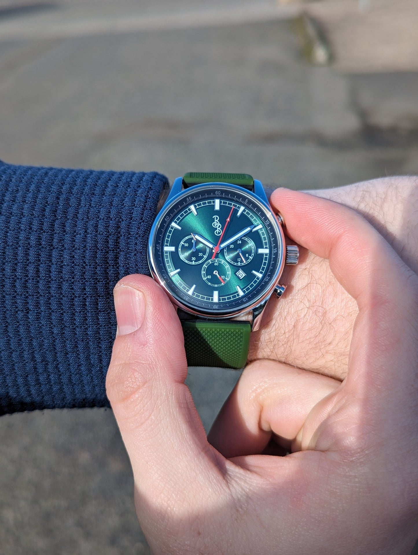 Green Silicone Sport Chronograph Watch The Beyond Boring Watch Company