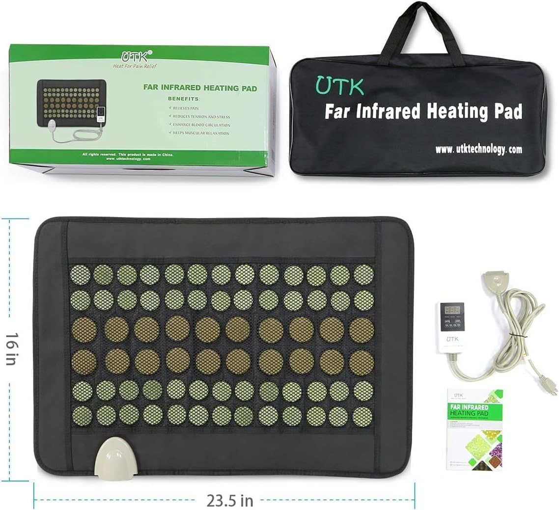 Far Infrared Natural Jade and Tourmaline Heating Pad 23.5' x 16'