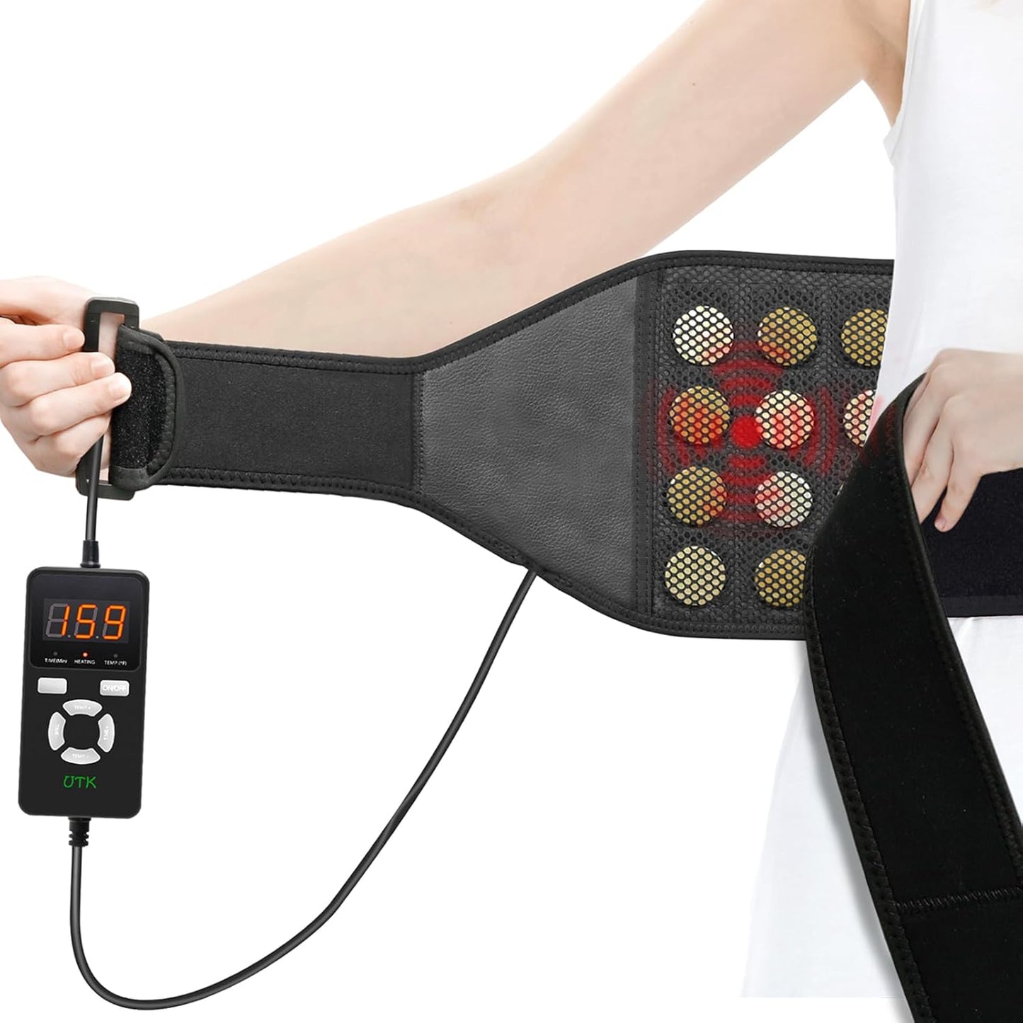 Wearable Far Infrared Adjustable Heating Pad for Back Pain Relief