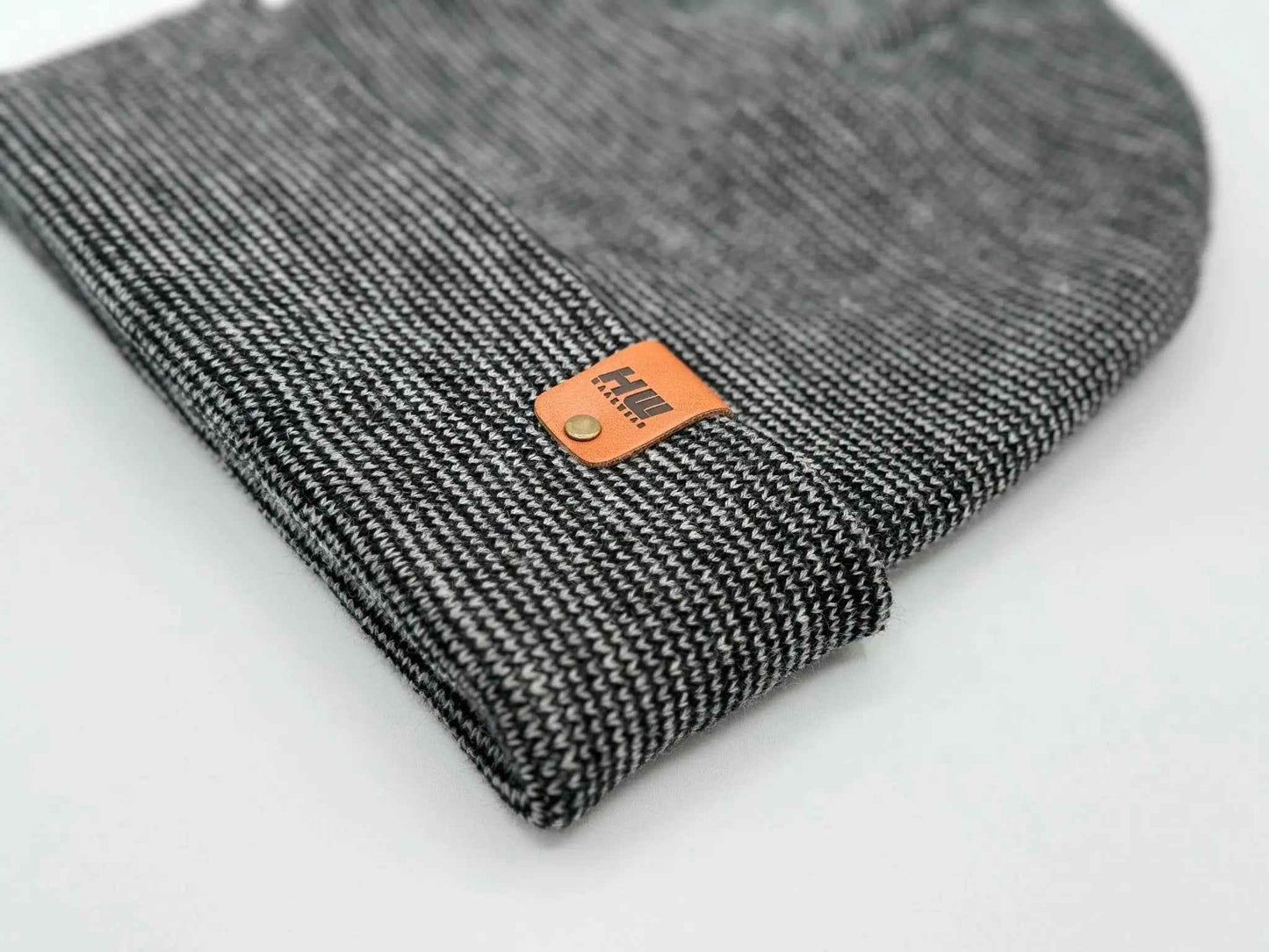 Classic Fusion Cuffed Beanie Black Gray Cuffed Beanie HAAKWEAR
