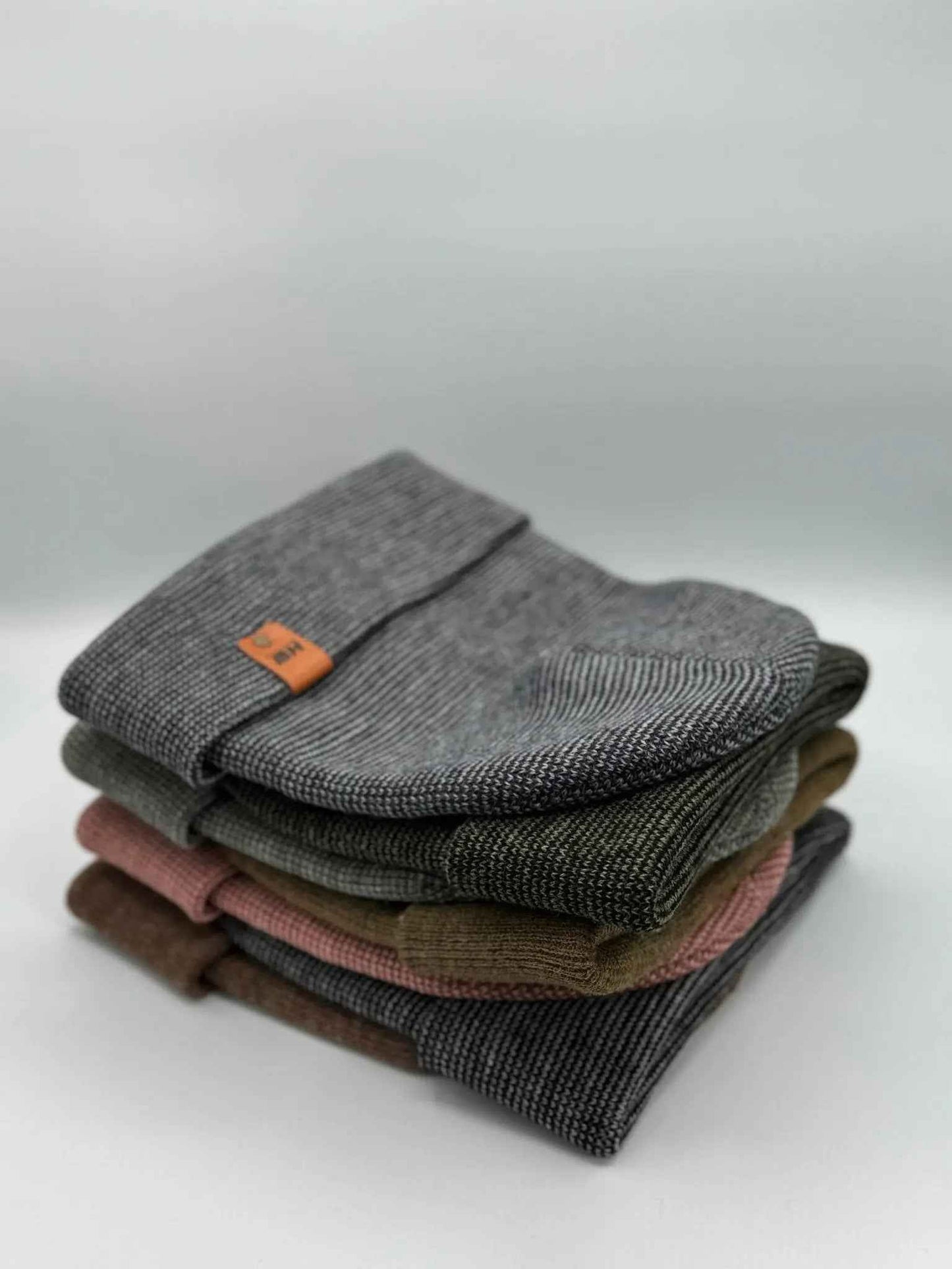 Cuffed Gray Denim Classic Fusion Beanie Men Women Teens HAAKWEAR