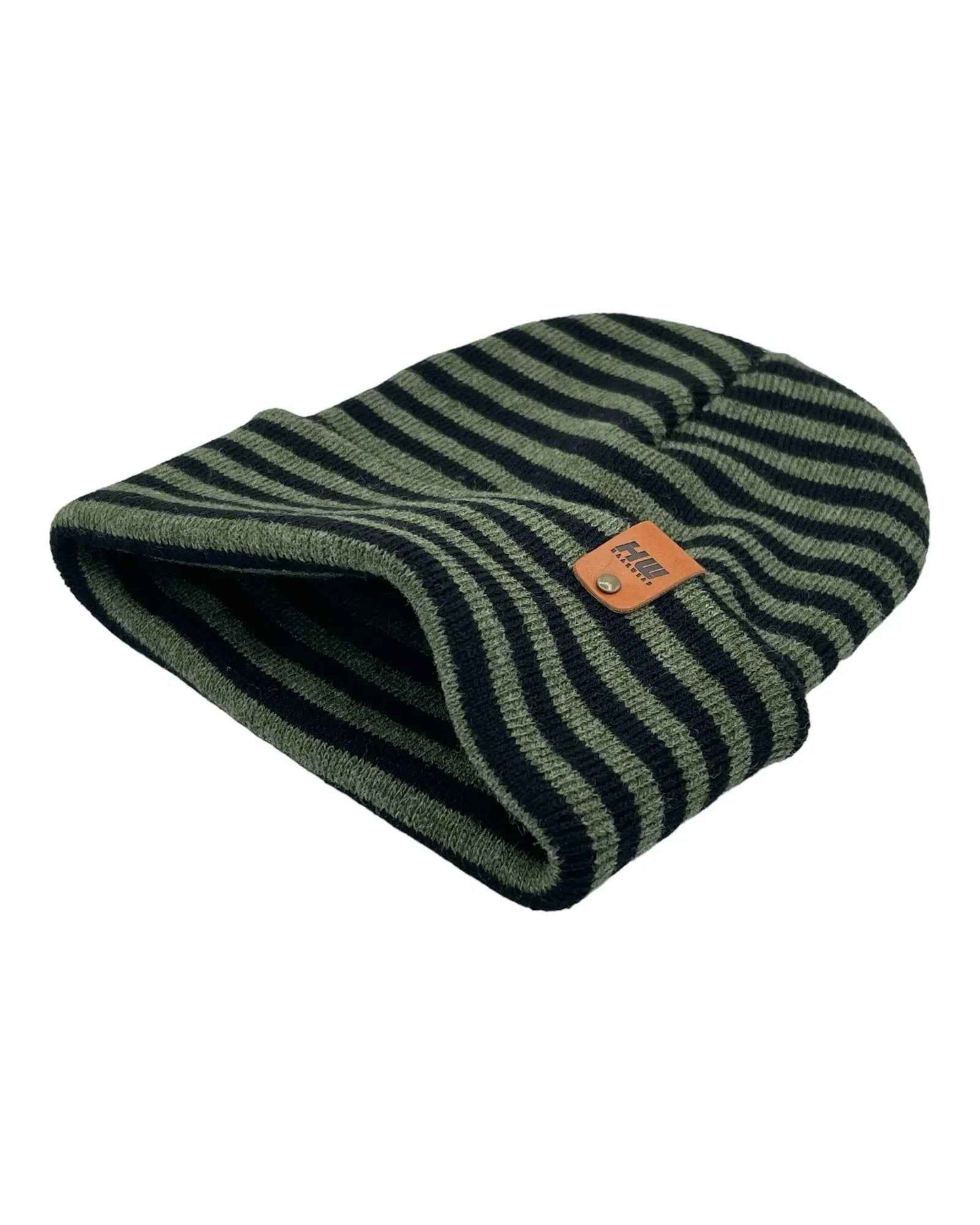 Classic RORO Cuffed Beanie Black Green Hat HAAKWEAR