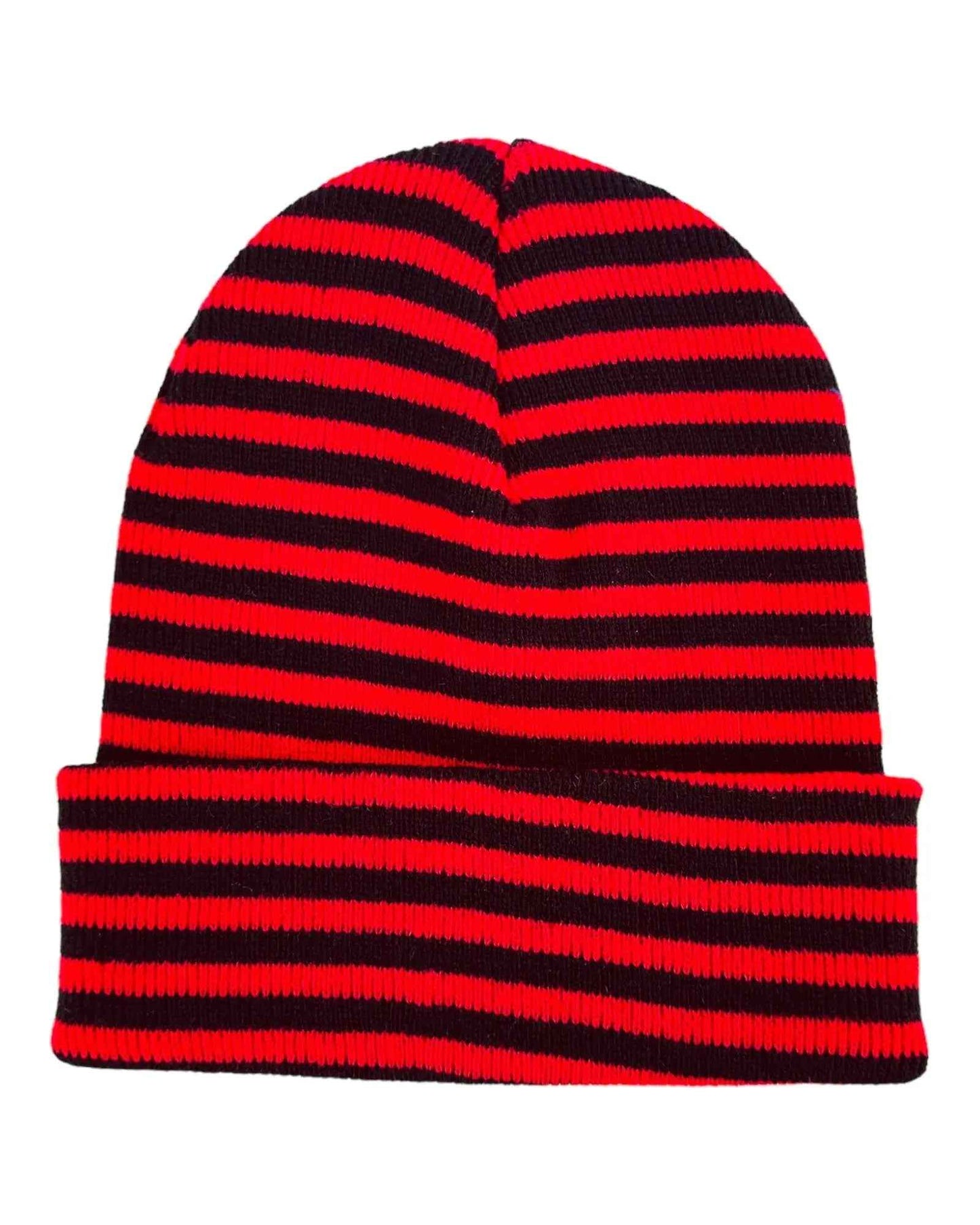 Cuffed Beanie Black Red Classic RORO Hat HAAKWEAR