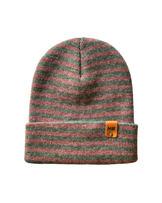 Classic RORO Cuffed Beanie Burgundy Green Hat HAAKWEAR